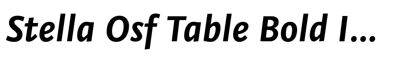 Stella Osf Table Bold Italic